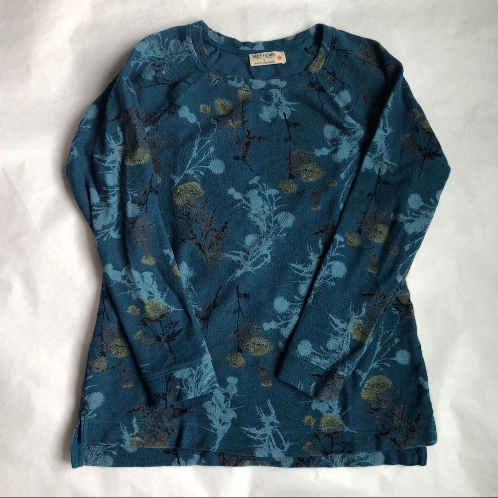 Teal floral tunic